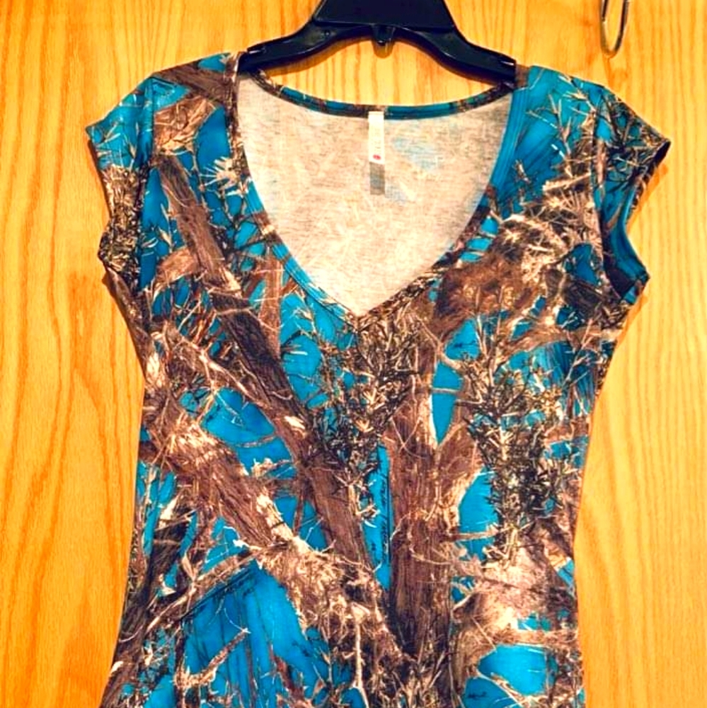 Teal Camo shirt